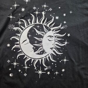 Shein Graphic Tee Kids‎ 10Y Celestial Sun Moon Stars Black Aesthetic Boho Shirt